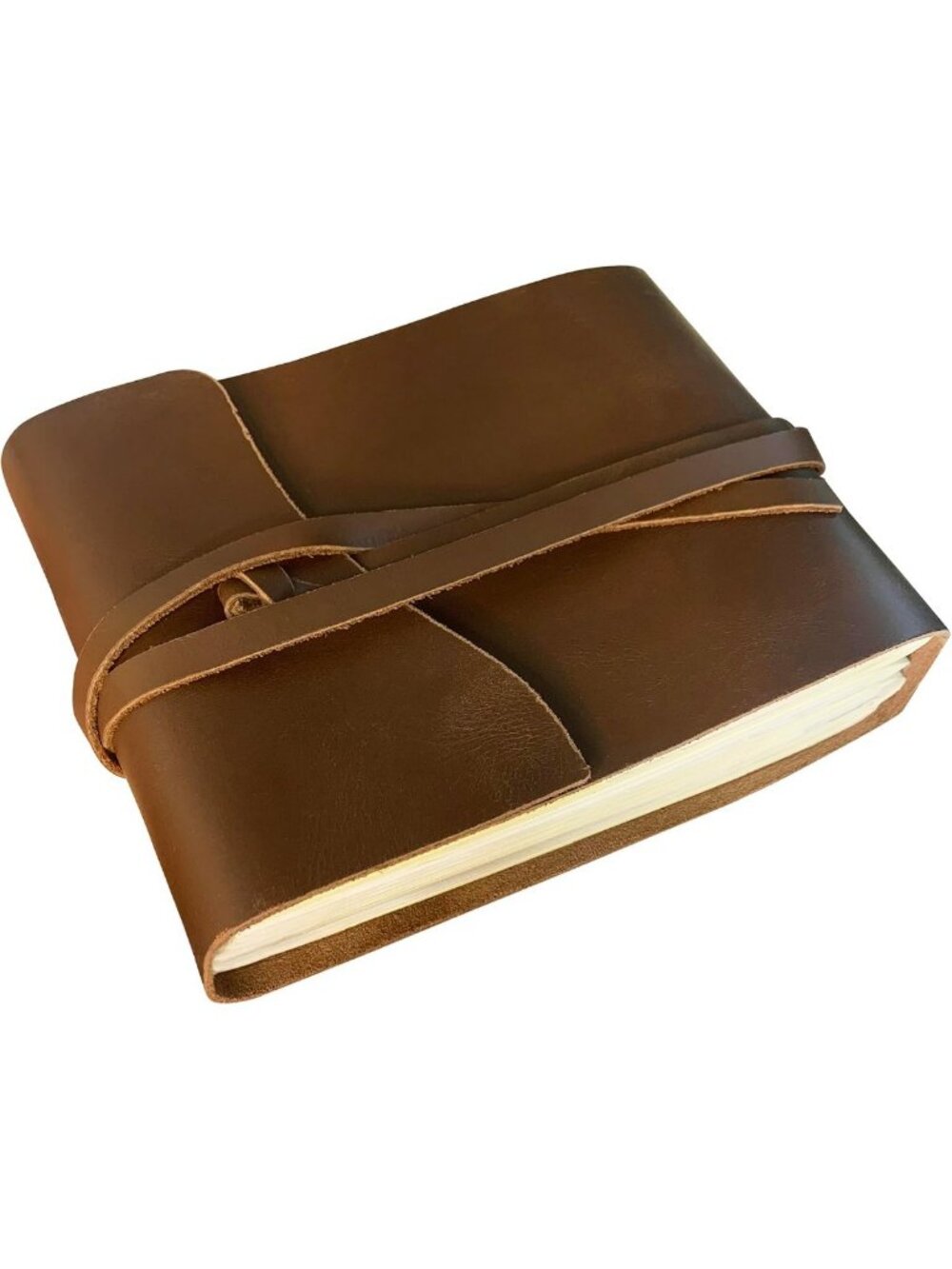 Vintage Full Grain Leather Photo Album - Medium Scrapbook for Memories
